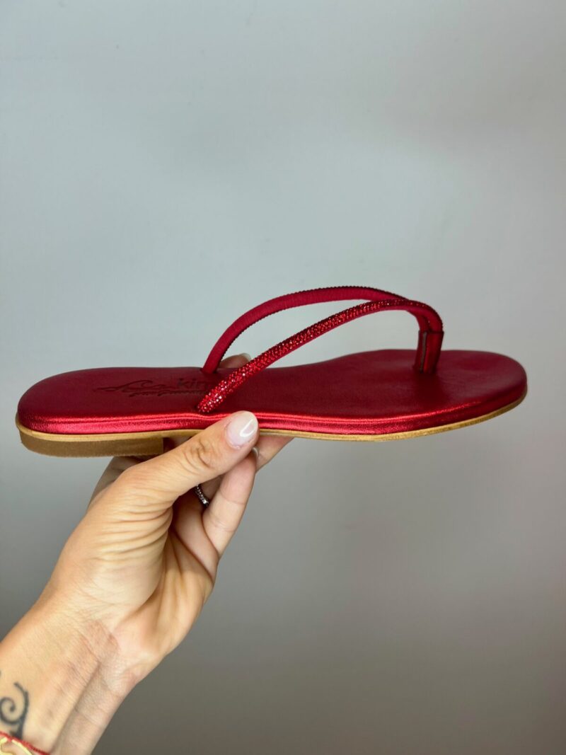 Ciabattina infradito strass rossa - immagine 2