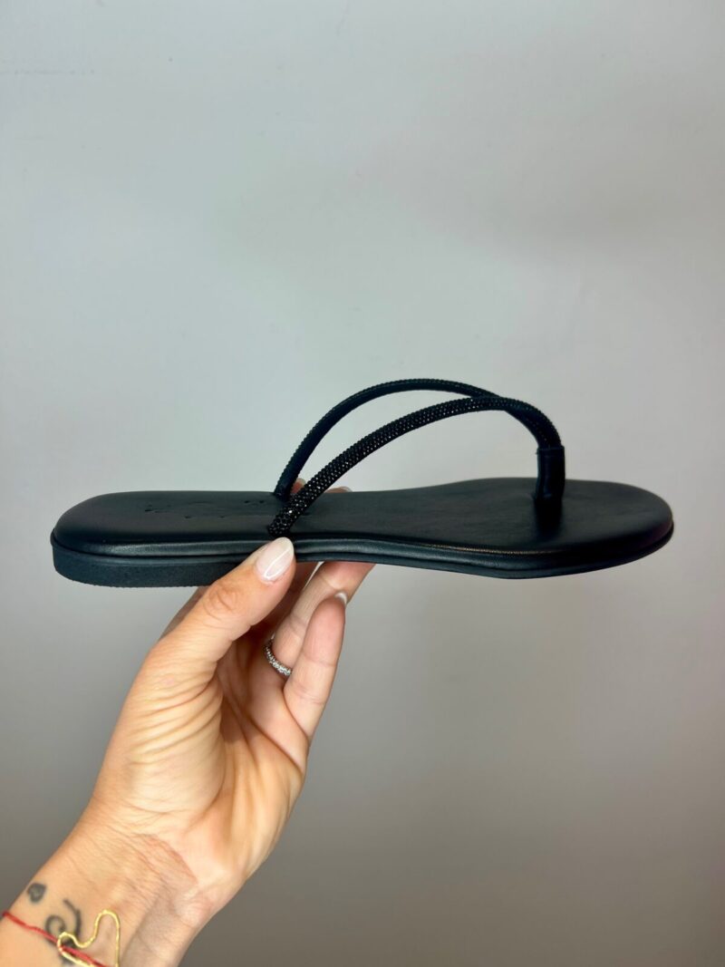Ciabattina infradito strass nera - immagine 2
