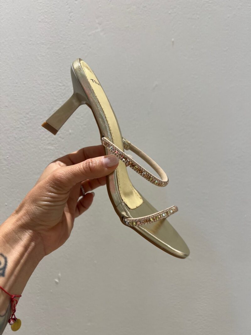 Mules strass platino