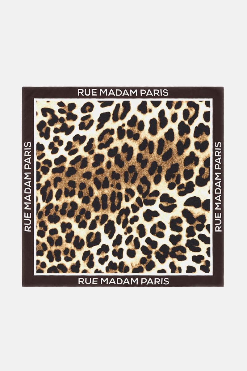 Foulard "CARRE' PARIS" leopard brown RUE MADAM