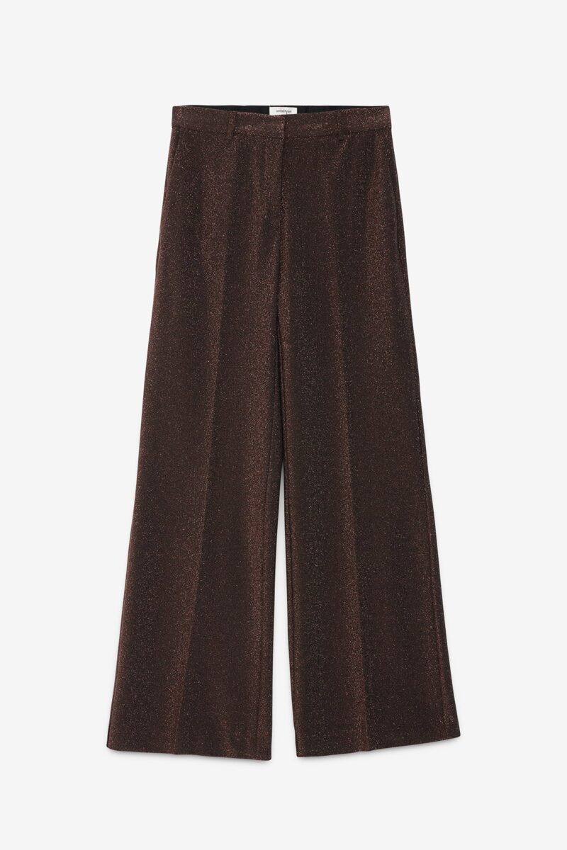 Pantalone in viscosa lurex brown OTTO D'AME