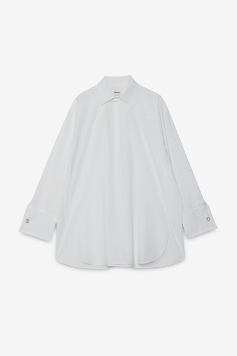 Camicia in cotone popeline con gemelli OTTO D'AME