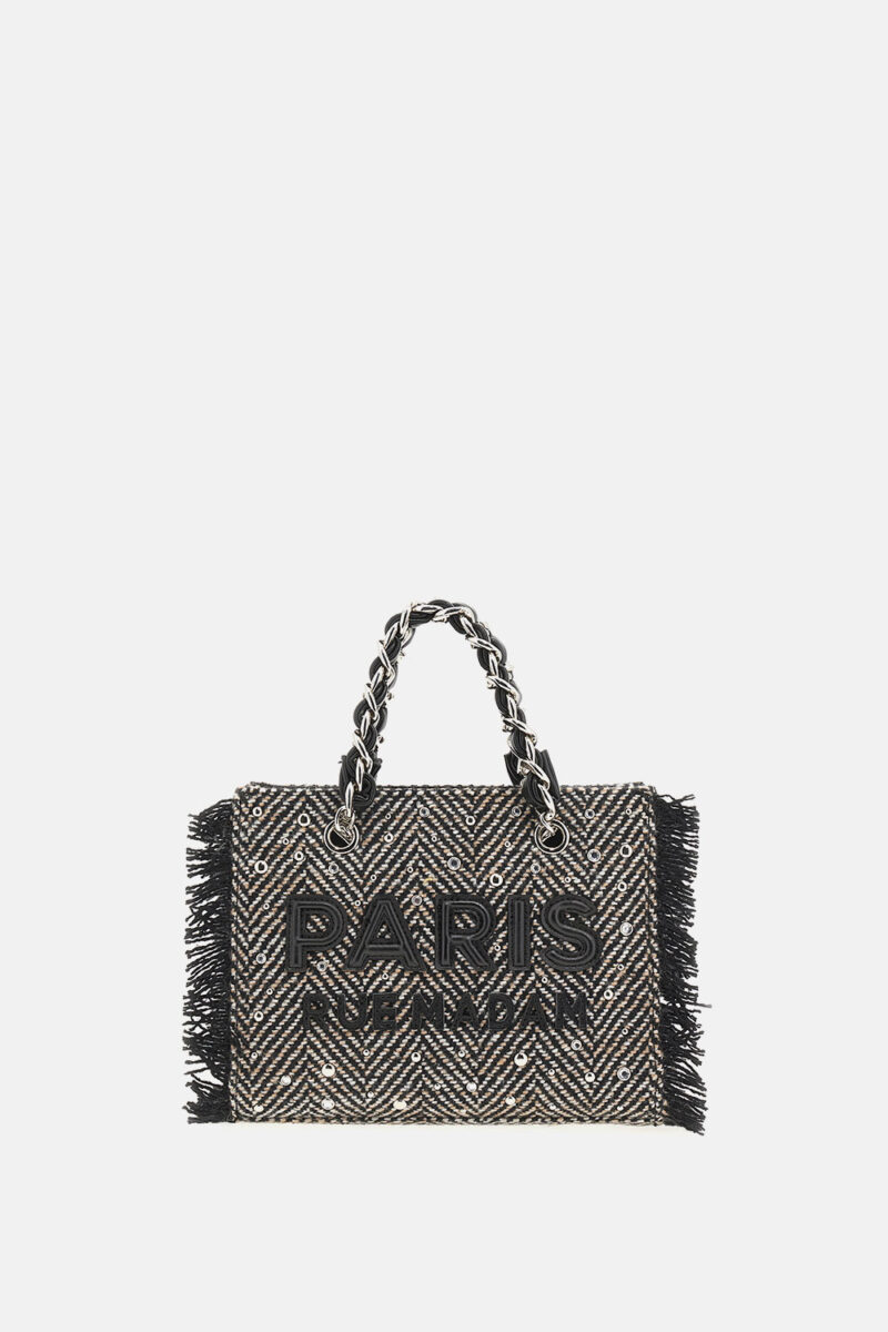 Mini Tote "HARRIS MINI TOTE" tweed black RUE MADAM