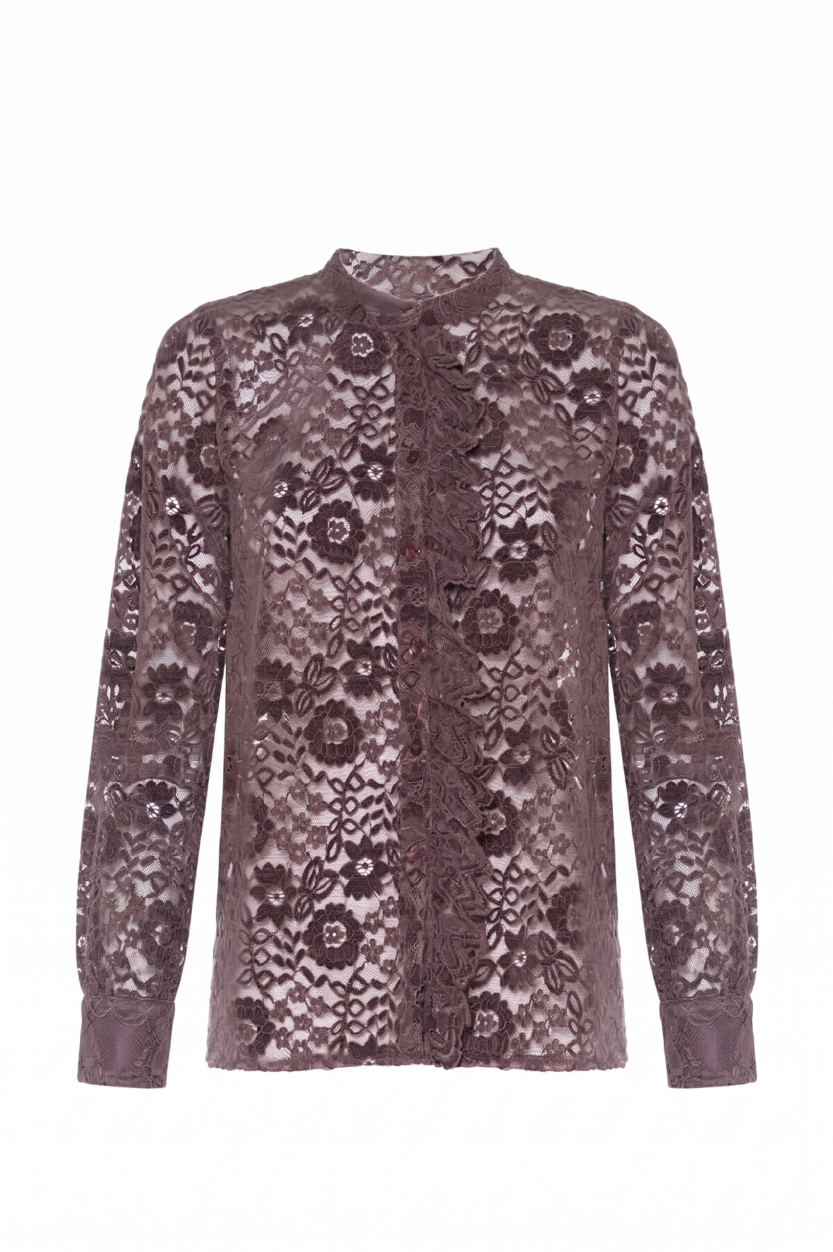 Camicia in pizzo con rouches moro SOALLURE