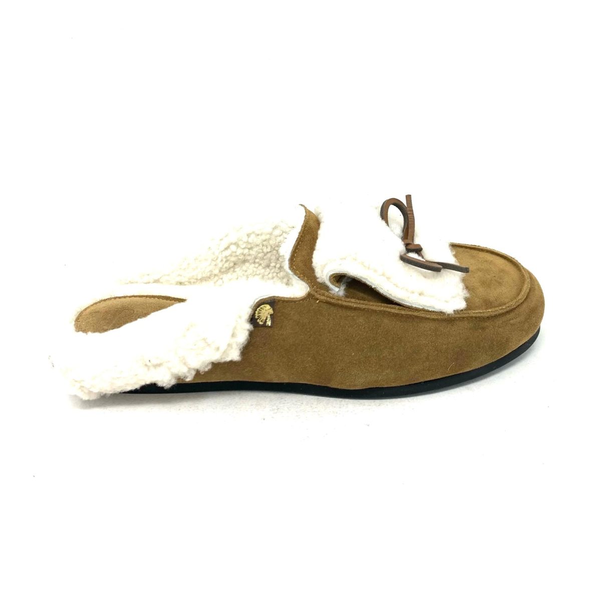 Sabot DAKOTA scamosciata cammello + montone PASSION BLANCHE